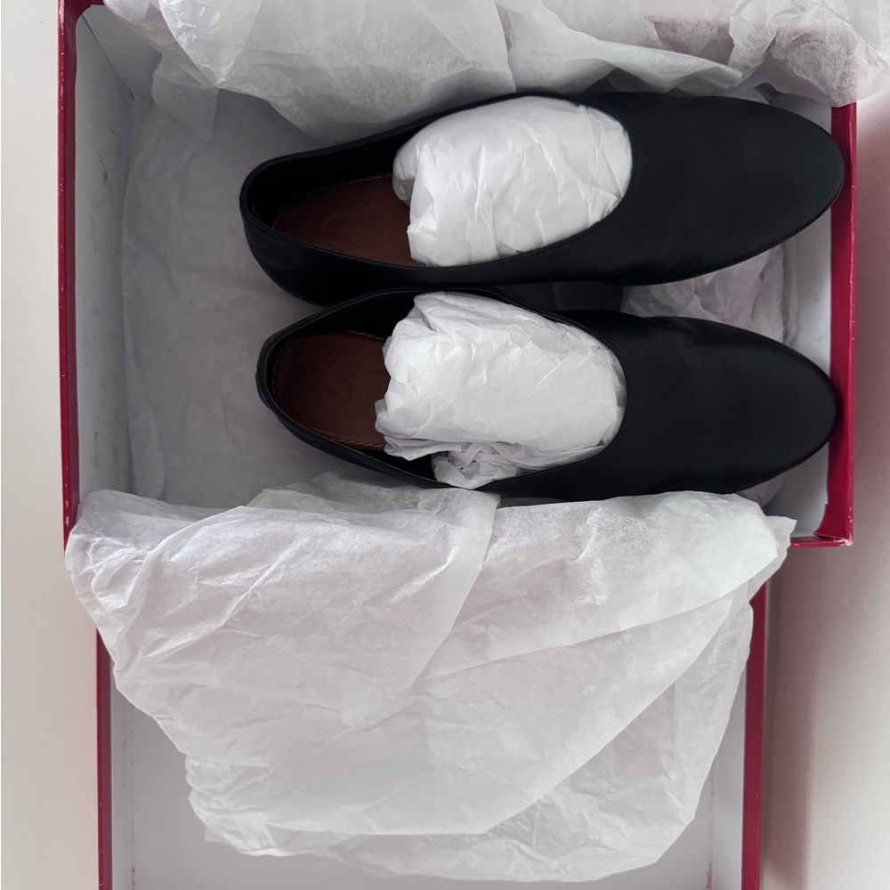 $350 STAUD Alba Black Soft Leather Ballet Flats Shoes Size 37 7 New in Box NIB 6 - Picture 7 of 14